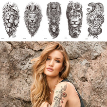 Load image into Gallery viewer, Creative Small Full Arm Totem Tattoo Sticker Fashion Lily Flowers Body Tattoo Sticker Animal Men Women Totem Tattoo Stickers
