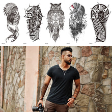 Load image into Gallery viewer, Creative Small Full Arm Totem Tattoo Sticker Fashion Lily Flowers Body Tattoo Sticker Mermaid Men Women Totem Tattoo Stickers
