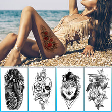 Load image into Gallery viewer, Creative Flower Half Arm Cool Tattoo Stickers Waterproof Fashion Lion Animal Tiger Men Women Female Snake Tattoo Stickers
