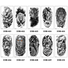 Load image into Gallery viewer, Creative Flower Half Arm Cool Tattoo Stickers Waterproof Fashion Lion Animal Tiger Men Women Female Snake Tattoo Stickers
