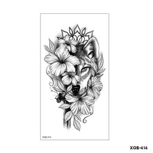 Load image into Gallery viewer, Creative Flower Half Arm Cool Tattoo Stickers Waterproof Fashion Lion Animal Tiger Men Women Female Snake Tattoo Stickers

