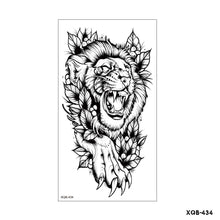 Load image into Gallery viewer, Creative Flower Half Arm Cool Tattoo Stickers Waterproof Fashion Lion Animal Tiger Men Women Female Snake Tattoo Stickers

