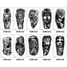 Load image into Gallery viewer, Creative Flower Half Arm Cool Tattoo Stickers Waterproof Fashion Lion Animal Tiger Men Women Female Snake Tattoo Stickers
