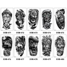 Load image into Gallery viewer, Creative Flower Half Arm Cool Tattoo Stickers Waterproof Fashion Lion Animal Tiger Men Women Female Snake Tattoo Stickers
