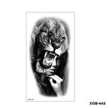 Load image into Gallery viewer, Creative Flower Half Arm Cool Tattoo Stickers Waterproof Fashion Lion Animal Tiger Men Women Female Snake Tattoo Stickers
