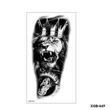Load image into Gallery viewer, Creative Flower Half Arm Cool Tattoo Stickers Waterproof Fashion Lion Animal Tiger Men Women Female Snake Tattoo Stickers

