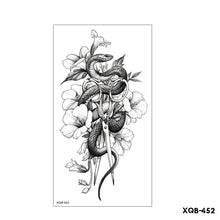 Load image into Gallery viewer, Creative Flower Half Arm Cool Tattoo Stickers Waterproof Fashion Lion Animal Tiger Men Women Female Snake Tattoo Stickers
