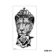 Load image into Gallery viewer, Creative Flower Half Arm Cool Tattoo Stickers Waterproof Fashion Lion Animal Tiger Men Women Female Snake Tattoo Stickers
