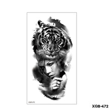 Load image into Gallery viewer, Creative Flower Half Arm Cool Tattoo Stickers Waterproof Fashion Lion Animal Tiger Men Women Female Snake Tattoo Stickers
