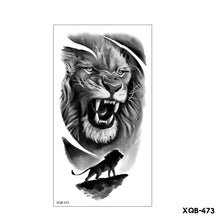 Load image into Gallery viewer, Creative Flower Half Arm Cool Tattoo Stickers Waterproof Fashion Lion Animal Tiger Men Women Female Snake Tattoo Stickers
