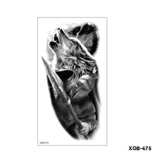 Load image into Gallery viewer, Creative Flower Half Arm Cool Tattoo Stickers Waterproof Fashion Lion Animal Tiger Men Women Female Snake Tattoo Stickers
