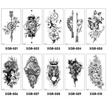 Load image into Gallery viewer, Creative Flower Half Arm Cool Tattoo Stickers Waterproof Fashion Lion Animal Tiger Men Women Female Snake Tattoo Stickers

