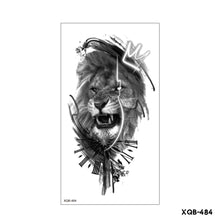 Load image into Gallery viewer, Creative Flower Half Arm Cool Tattoo Stickers Waterproof Fashion Lion Animal Tiger Men Women Female Snake Tattoo Stickers
