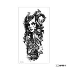 Load image into Gallery viewer, Creative Flower Half Arm Cool Tattoo Stickers Waterproof Fashion Lion Animal Tiger Men Women Female Snake Tattoo Stickers
