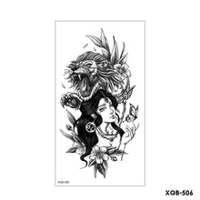 Load image into Gallery viewer, Creative Flower Half Arm Cool Tattoo Stickers Waterproof Fashion Lion Animal Tiger Men Women Female Snake Tattoo Stickers
