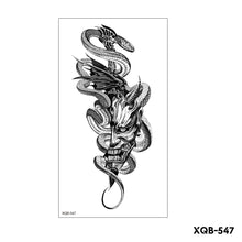 Load image into Gallery viewer, Creative Flower Half Arm Tattoo Stickers Waterproof Fashion Lion Animal Tiger Men Women Tattoo Sticker Snake Tattoo Stickers
