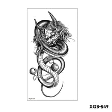 Load image into Gallery viewer, Creative Flower Half Arm Tattoo Stickers Waterproof Fashion Lion Animal Tiger Men Women Tattoo Sticker Snake Tattoo Stickers
