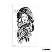 Load image into Gallery viewer, Creative Flower Half Arm Tattoo Stickers Waterproof Fashion Lion Animal Tiger Men Women Tattoo Sticker Snake Tattoo Stickers
