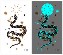 Load image into Gallery viewer, Cute Waterproof Blue Luminous Tattoo Stickers Small Fresh Animal Tattoo Stickers Deer Panda Penguin Dog Arm Tattoo Sticker
