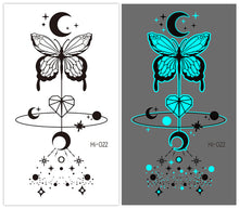 Load image into Gallery viewer, Cute Waterproof Blue Luminous Tattoo Stickers Small Fresh Animal Tattoo Stickers Deer Panda Penguin Dog Arm Tattoo Sticker
