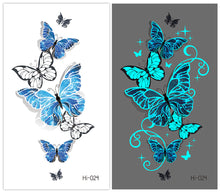 Load image into Gallery viewer, Cute Waterproof Blue Luminous Tattoo Stickers Small Fresh Animal Tattoo Stickers Deer Panda Penguin Dog Arm Tattoo Sticker
