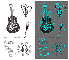 Load image into Gallery viewer, Cute Waterproof Blue Luminous Tattoo Stickers Small Fresh Animal Tattoo Stickers Deer Panda Penguin Dog Arm Tattoo Sticker

