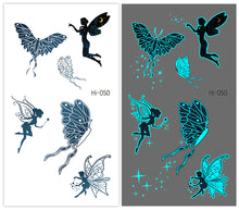 Load image into Gallery viewer, Cute Waterproof Blue Luminous Tattoo Stickers Small Fresh Animal Tattoo Stickers Deer Panda Penguin Dog Arm Tattoo Sticker
