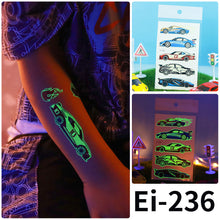Load image into Gallery viewer, Waterproof Cool Racing Motorcycle Luminous Tattoo Stickers Glow Stickers Party Tattoo Stickers Men Women Tattoo Sticker
