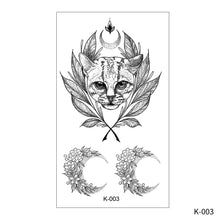 Load image into Gallery viewer, Creative Small Fresh Tattoo Stickers Black and White Animal Disposable Tattoo Stickers Dreamcatcher Arm Body Moon Tattoo Stickers
