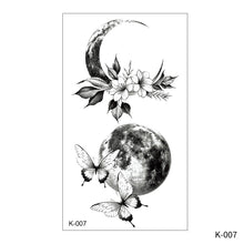 Load image into Gallery viewer, Creative Small Fresh Tattoo Stickers Black and White Animal Disposable Tattoo Stickers Dreamcatcher Arm Body Moon Tattoo Stickers

