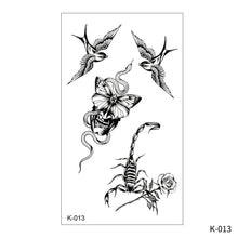 Load image into Gallery viewer, Creative Small Fresh Tattoo Stickers Black and White Animal Disposable Tattoo Stickers Dreamcatcher Arm Body Moon Tattoo Stickers
