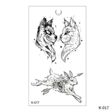 Load image into Gallery viewer, Creative Small Fresh Tattoo Stickers Black and White Animal Disposable Tattoo Stickers Dreamcatcher Arm Body Moon Tattoo Stickers
