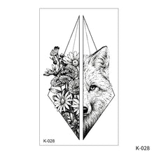 Load image into Gallery viewer, Creative Small Fresh Tattoo Stickers Black and White Animal Disposable Tattoo Stickers Dreamcatcher Arm Body Moon Tattoo Stickers
