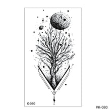 Load image into Gallery viewer, Creative Small Fresh Tattoo Stickers Black and White Color Disposable Tattoo Stickers Arm Body Butterfly Moon Tattoo Stickers
