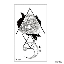 Load image into Gallery viewer, Creative Small Fresh Tattoo Stickers Black and White Color Disposable Tattoo Stickers Arm Body Butterfly Moon Tattoo Stickers
