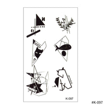 Load image into Gallery viewer, Creative Small Fresh Tattoo Stickers Black and White Color Disposable Tattoo Stickers Arm Body Butterfly Moon Tattoo Stickers
