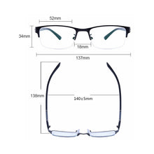 Load image into Gallery viewer, Half Frame Blue Light Blocking Glasses Flat Glasses Fashion Comfortable Transparent Glasses Anti Radiation Glasses For Men
