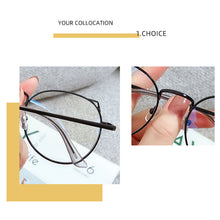 Load image into Gallery viewer, Cute Anti Blue Light Glasses Metal Glasses Frame Flat Glasses Fashion Comfortable Transparent Glasses For Women
