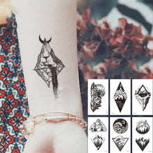 Load image into Gallery viewer, Fashion Black Small Fresh Tattoo Stickers Waterproof Long-lasting Tattoo Stickers Temporary Arm Leg Chest Body Art Tattoo
