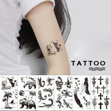 Load image into Gallery viewer, Simple Black Small Fresh Tattoo Stickers Waterproof Long Lasting Tattoo Stickers Arm Leg Chest Body Art Tattoo Stickers
