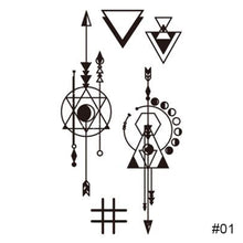 Load image into Gallery viewer, Fashion Black Small Fresh Tattoo Stickers Waterproof Long Lasting Tattoo Stickers Body Art Tattoo Temporary Tattoo Stickers
