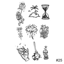 Load image into Gallery viewer, Small Fresh Black Tattoo Stickers Waterproof Long Lasting Tattoo Stickers Arm Leg Chest Body Art Paste Painting Tattoo
