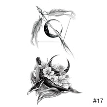 Load image into Gallery viewer, Small Fresh Black Tattoo Stickers Waterproof Long Lasting Tattoo Stickers Temporary Arm Leg Chest Body Art Tattoo
