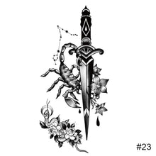 Load image into Gallery viewer, Temporary Small Fresh Black Tattoo Stickers Waterproof Long Lasting Tattoo Stickers Arm Leg Chest Body Art Tattoo
