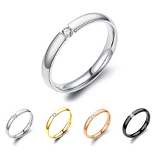 Load image into Gallery viewer, Popular Fashion Stainless Steel Diamond Ring Couple Ring Micro Set Zircon Ring Simple Design for Women Men
