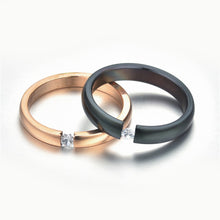 Load image into Gallery viewer, Popular Fashion Stainless Steel Diamond Ring Couple Ring Micro Set Zircon Ring Simple Design for Women Men
