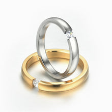 Load image into Gallery viewer, Popular Fashion Stainless Steel Diamond Ring Couple Ring Micro Set Zircon Ring Simple Design for Women Men
