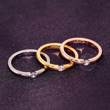 Load image into Gallery viewer, Popular Fashion Stainless Steel Diamond Ring Couple Ring Micro Set Zircon Ring Simple Design for Women Men
