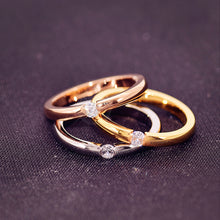 Load image into Gallery viewer, Popular Fashion Stainless Steel Diamond Ring Couple Ring Micro Set Zircon Ring Simple Design for Women Men
