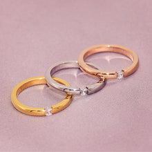 Load image into Gallery viewer, Popular Fashion Stainless Steel Diamond Ring Couple Ring Micro Set Zircon Ring Simple Design for Women Men
